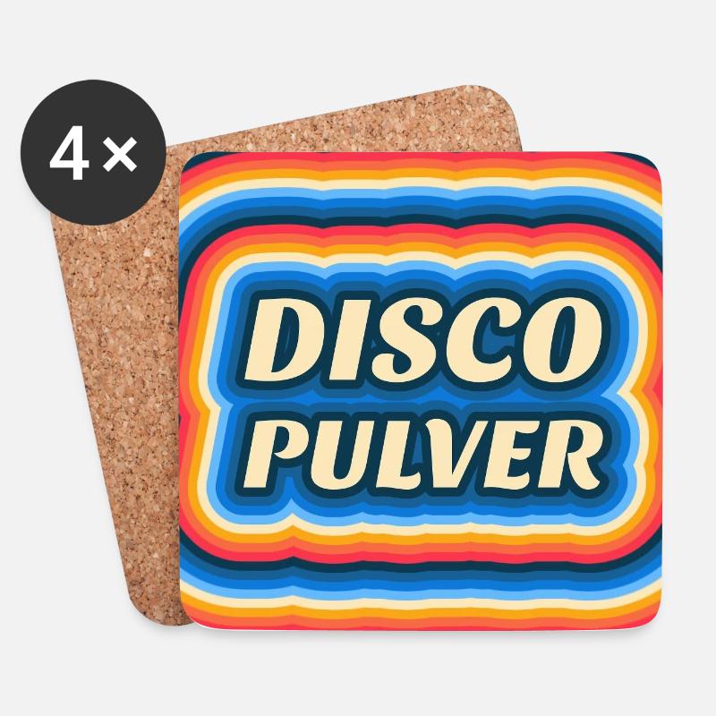 Disco Pulver Retro Logo - Untersetzer (4er-Set) - Weiß