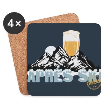 Après-Ski Party – Vive les pistes ! - Dessous de verre (lot de 4) - blanc - Devant