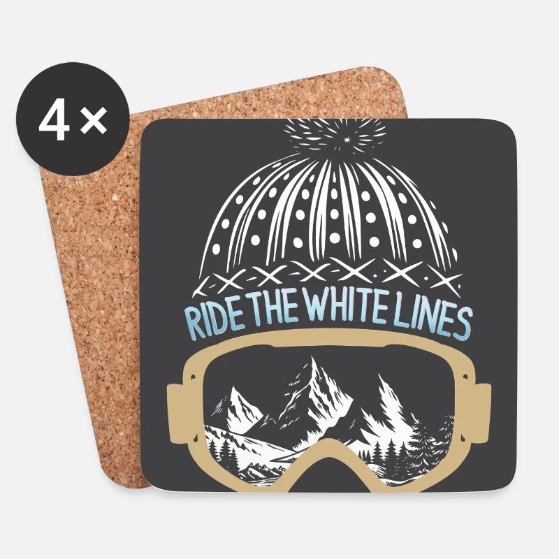 Ride the White Lines - Untersetzer (4er-Set) - Weiß