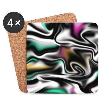 Holographic Flow - mystical abstract - Coasters (set of 4) - white - Front