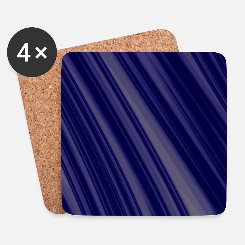 Navy Diagonal Structures - Coasters (set of 4) - white