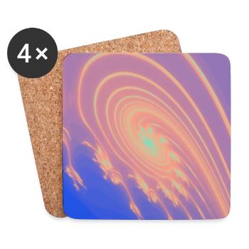 Pastel Spiral Rainbow Swirl - Coasters (set of 4) - white - Front