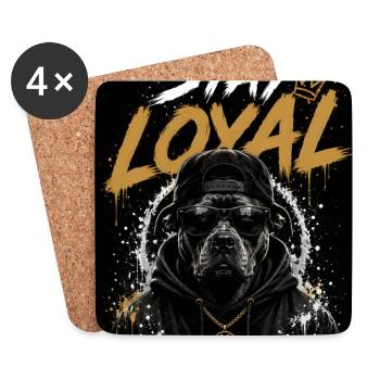 Stay Loyal Dog Shirt Hund Cool Design Streetwear - Untersetzer (4er-Set) - Weiß - Vorne