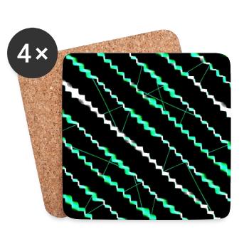 Neon Zigzag Stripe Pattern - Coasters (set of 4) - white - Front