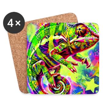 chameleon - Coasters (set of 4) - white - Front