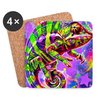 chameleon - Coasters (set of 4) - white - Front