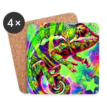 chameleon - Coasters (set of 4) - white - Front