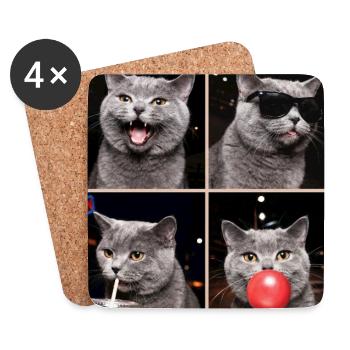 Katzen Britisch Kurzhaar Katze - Untersetzer (4er-Set) - Weiß - Vorne