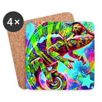 chameleon - Coasters (set of 4) - white - Front
