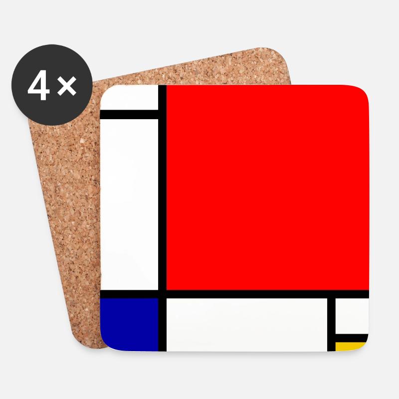 Mondrian 1 - Untersetzer (4er-Set) - Weiß