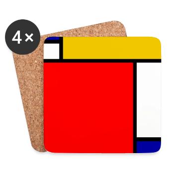 Mondrian 4 - Coasters (set of 4) - white - Front