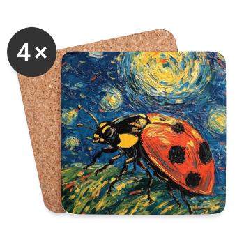 Coccinelle Van Gogh Style Nuit étoilée - Dessous de verre (lot de 4) - blanc - Devant