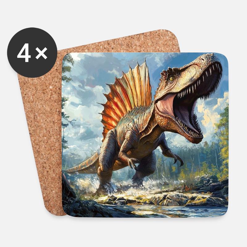 Spinosaurus - Untersetzer (4er-Set) - Weiß