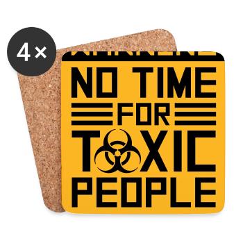 No Time Toxic People Boundaries Self Care Saying - Coasters (set of 4) - white - Front