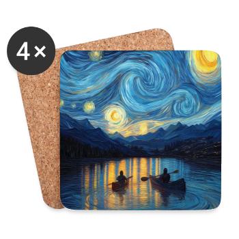 Kajak Van Gogh Starry Night - Untersetzer (4er-Set) - Weiß - Vorne