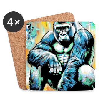 gorilla - Coasters (set of 4) - white - Front