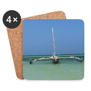 Schiffswracks über dem blauen Meer - Untersetzer (4er-Set) - Weiß - Vorne