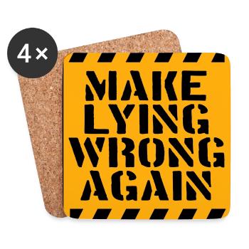 Make Lying Wrong Again Political Statement Logo - Coasters (set of 4) - white - Front