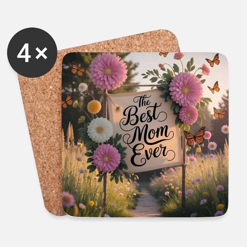 Beste Mama Ever Gartenzauber - Untersetzer (4er-Set) - Weiß