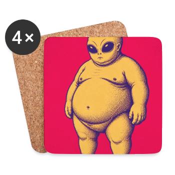 Bold Alien - Untersetzer (4er-Set) - Weiß - Vorne