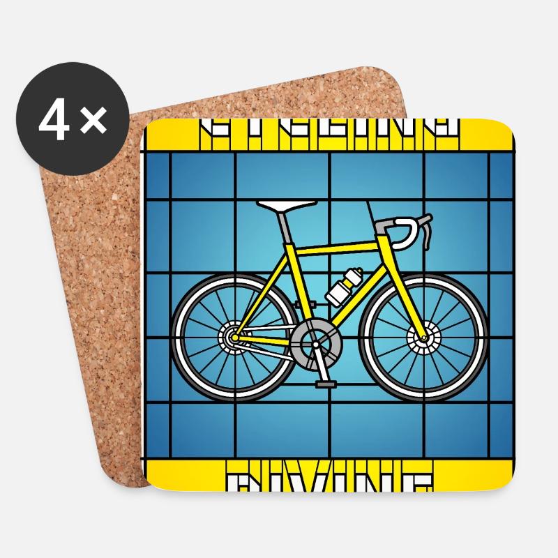 Cycling Divine Buntglas - Untersetzer (4er-Set) - Weiß