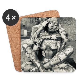 Duo body geometry - Coasters (set of 4) - white - Front