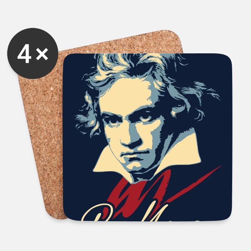 Beethoven - Untersetzer (4er-Set) - Weiß