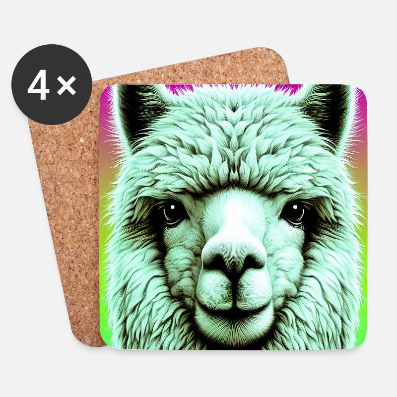 Alpaca - Coasters (set of 4) - white