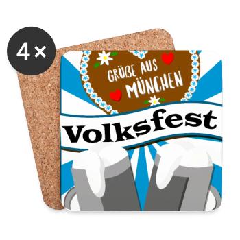 Volksfest in München - Untersetzer (4er-Set) - Weiß - Vorne