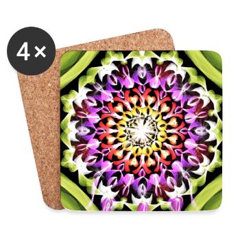 Dreamcatcher flower mandala - Coasters (set of 4) - white - Front