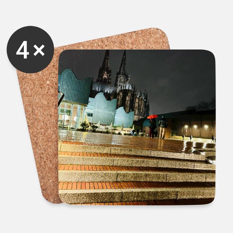 Kölner Dom - Untersetzer (4er-Set) - Weiß