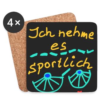EG Sport I Urlaub I Sprüche I Positiv I cool - Untersetzer (4er-Set) - Weiß - Vorne