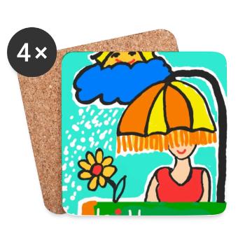 EG Frau I positive Sprüche I Muttertag I Urlaub - Untersetzer (4er-Set) - Weiß - Vorne