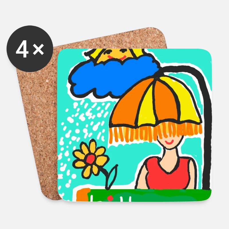 EG Frau I positive Sprüche I Muttertag I Urlaub - Untersetzer (4er-Set) - Weiß