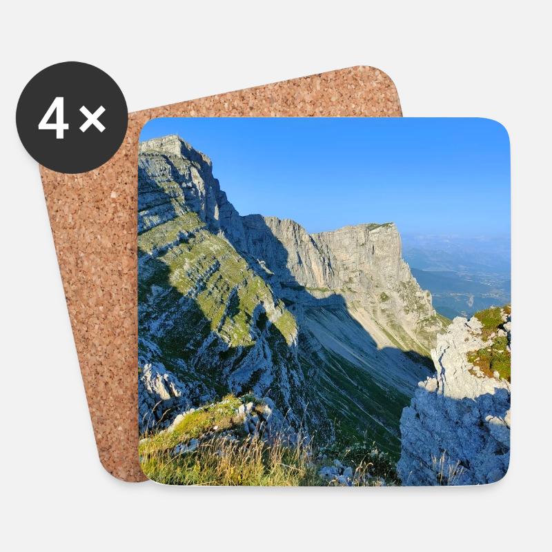 Die Klippen des Vercors - Untersetzer (4er-Set) - Weiß