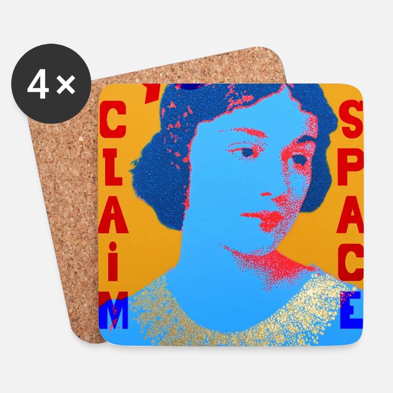 Zeitlose Pop Art Frau mit Farbkontrast - Untersetzer (4er-Set) - Weiß