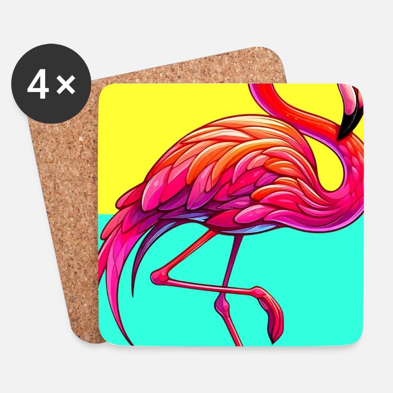 flamingo - Coasters (set of 4) - white