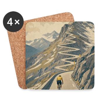Road to the Summit — Cycling Memory - Coasters (set of 4) - white - Front