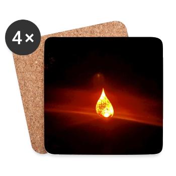 Lumière nocturne Goutte de Flamme - Dessous de verre (lot de 4) - blanc - Devant