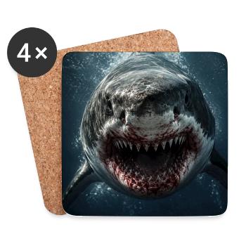 Shark - Coasters (set of 4) - white - Front