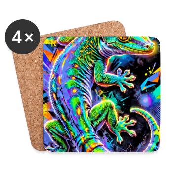 Gecko - Coasters (set of 4) - white - Front