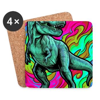 dinosaur - Coasters (set of 4) - white - Front