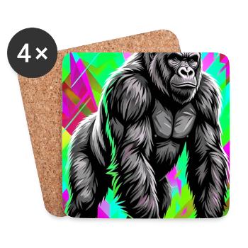 gorilla - Coasters (set of 4) - white - Front
