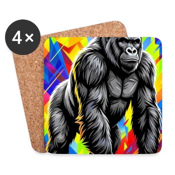 gorilla - Coasters (set of 4) - white - Front