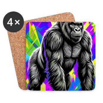 gorilla - Coasters (set of 4) - white - Front