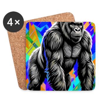 Gorilla - Untersetzer (4er-Set) - Weiß - Vorne