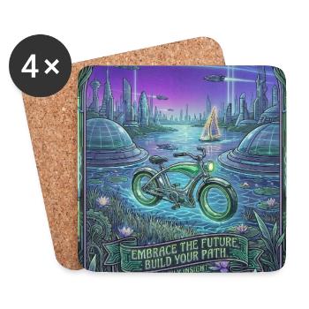 Future Neon Bike à Oase - Dessous de verre (lot de 4) - blanc - Devant