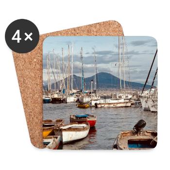 Harbour nautical landscape - Coasters (set of 4) - white - Front