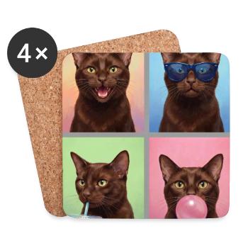 Cats Havana Cat - Coasters (set of 4) - white - Front