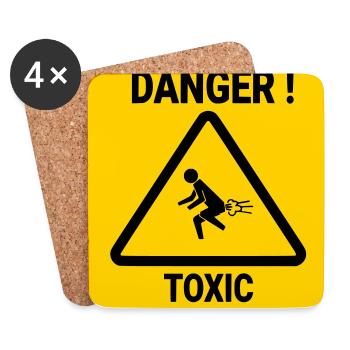 Danger toxic - Dessous de verre (lot de 4) - blanc - Devant